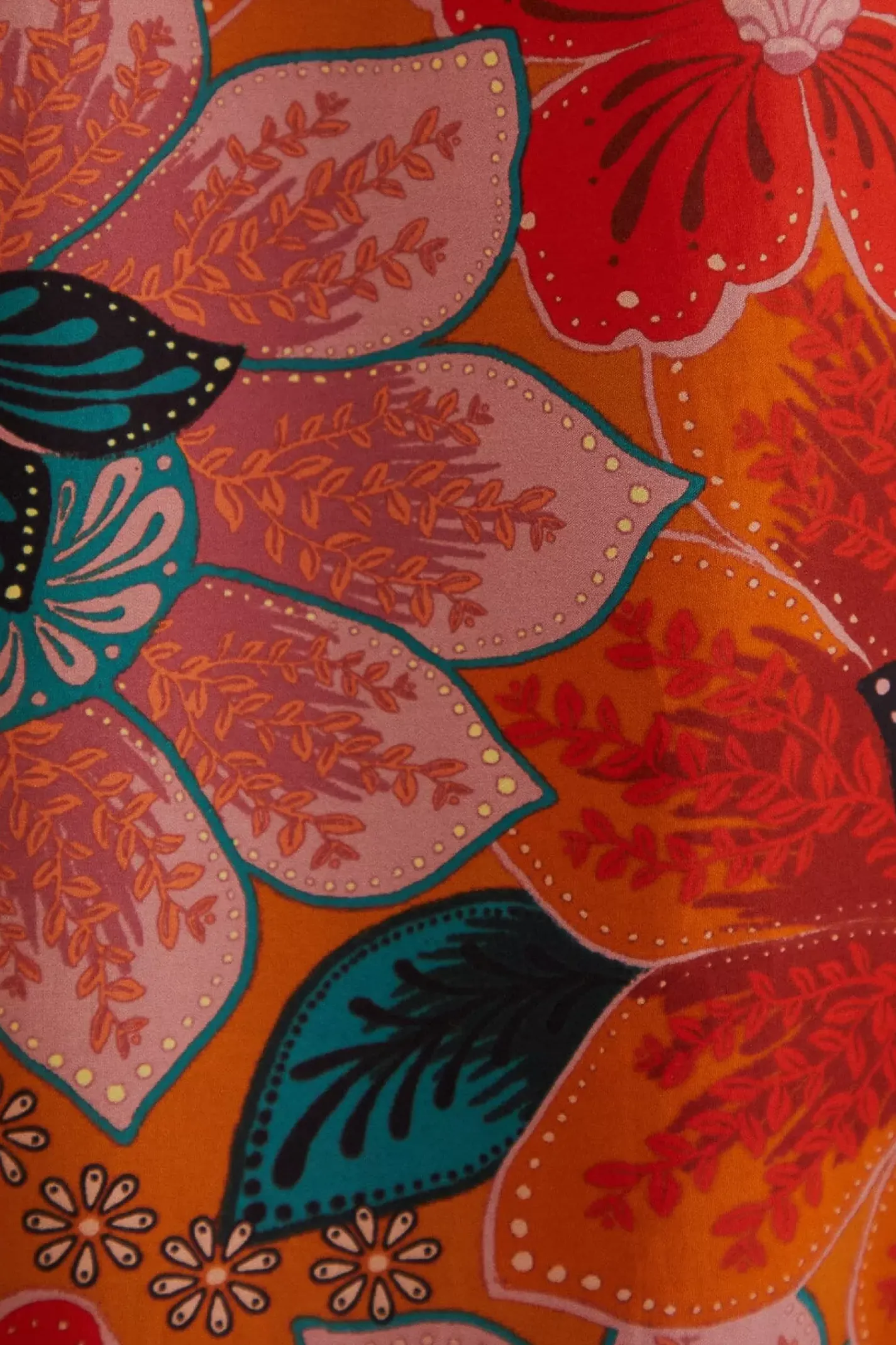 FARM Rio ORANGE MARIAS FLORAL CUT-OUT MIDI DRESS Sale