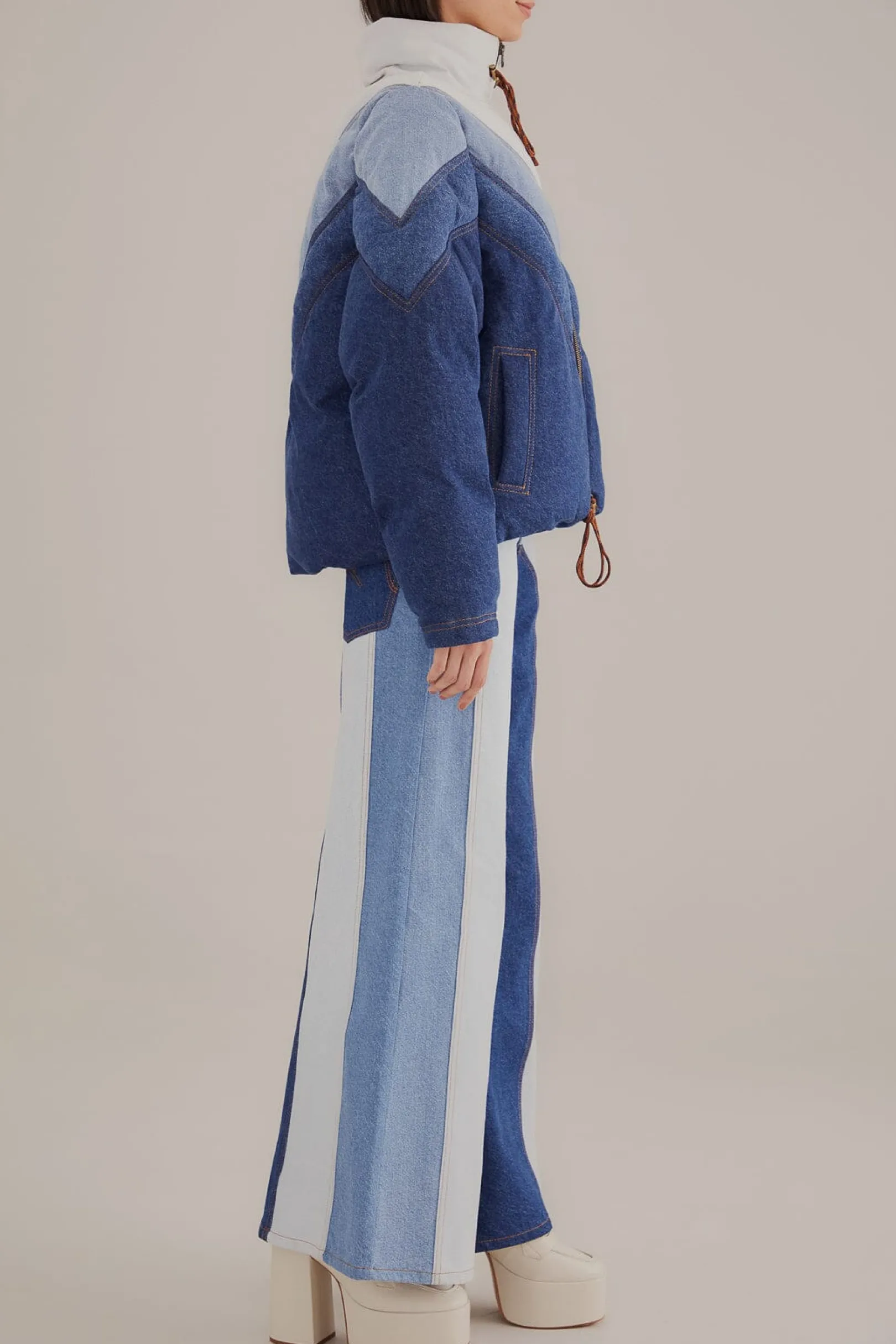 FARM Rio PATCHWORK DENIM WIDE PANTS Best