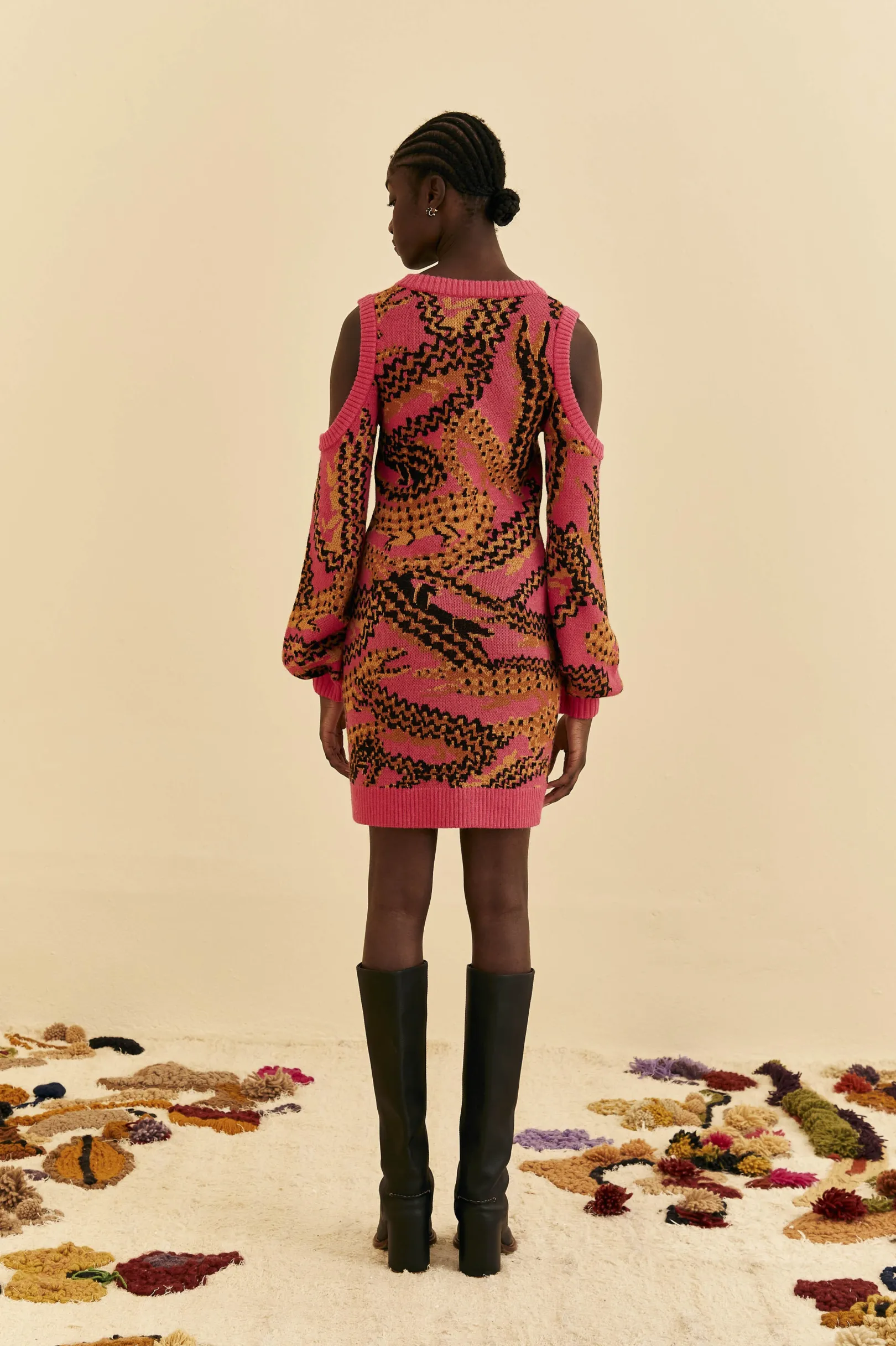 FARM Rio PINK CROCO SWEATER DRESS Flash Sale