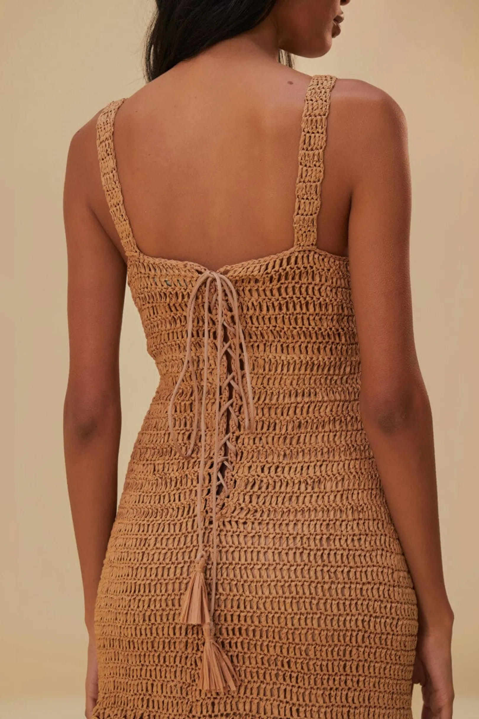 FARM Rio RAFFIA CUT-OUT MIDI DRESS Cheap