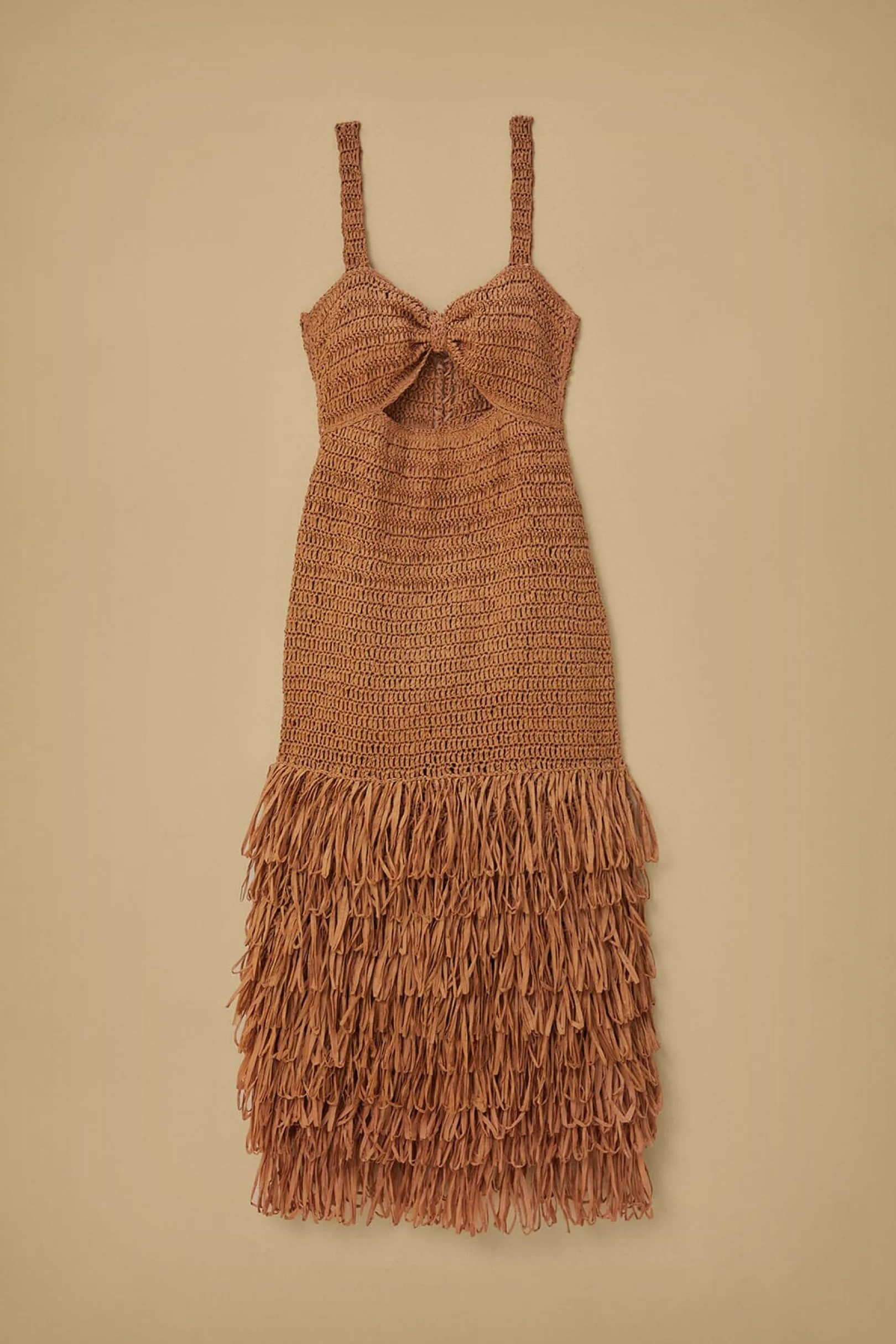 FARM Rio RAFFIA CUT-OUT MIDI DRESS Cheap