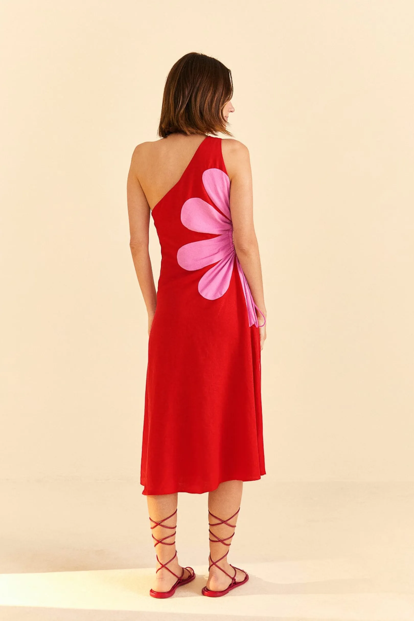 FARM Rio RED CUT-OUT FLOWER DRESS Shop
