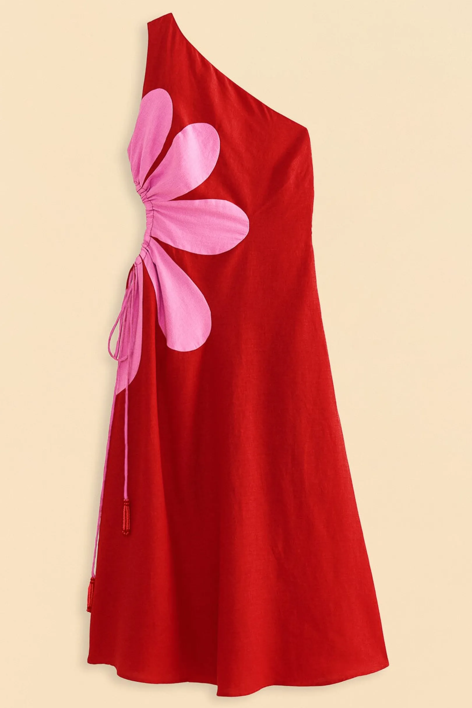 FARM Rio RED CUT-OUT FLOWER DRESS Shop