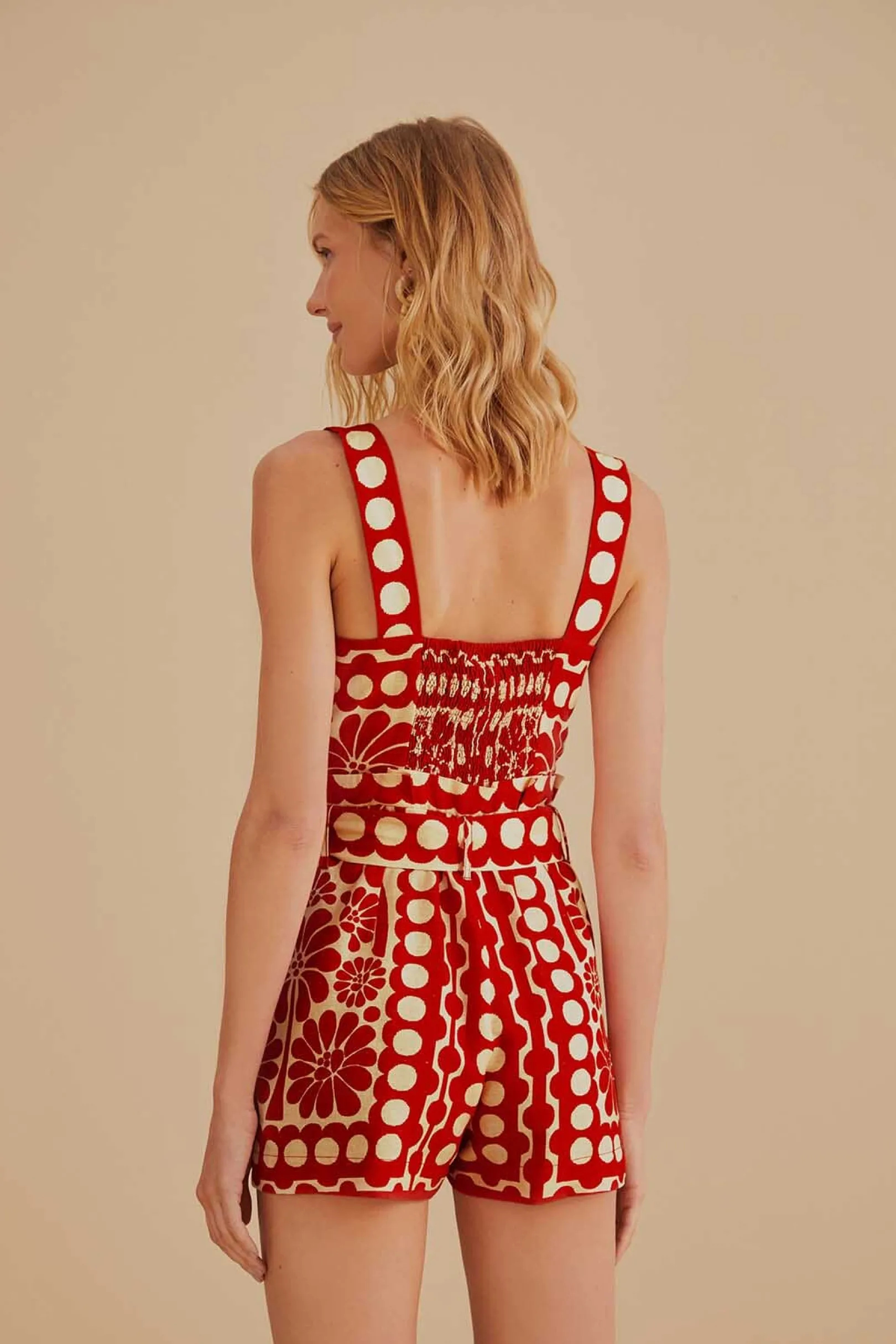 FARM Rio RED PALERMO SLEEVELESS ROMPER Flash Sale