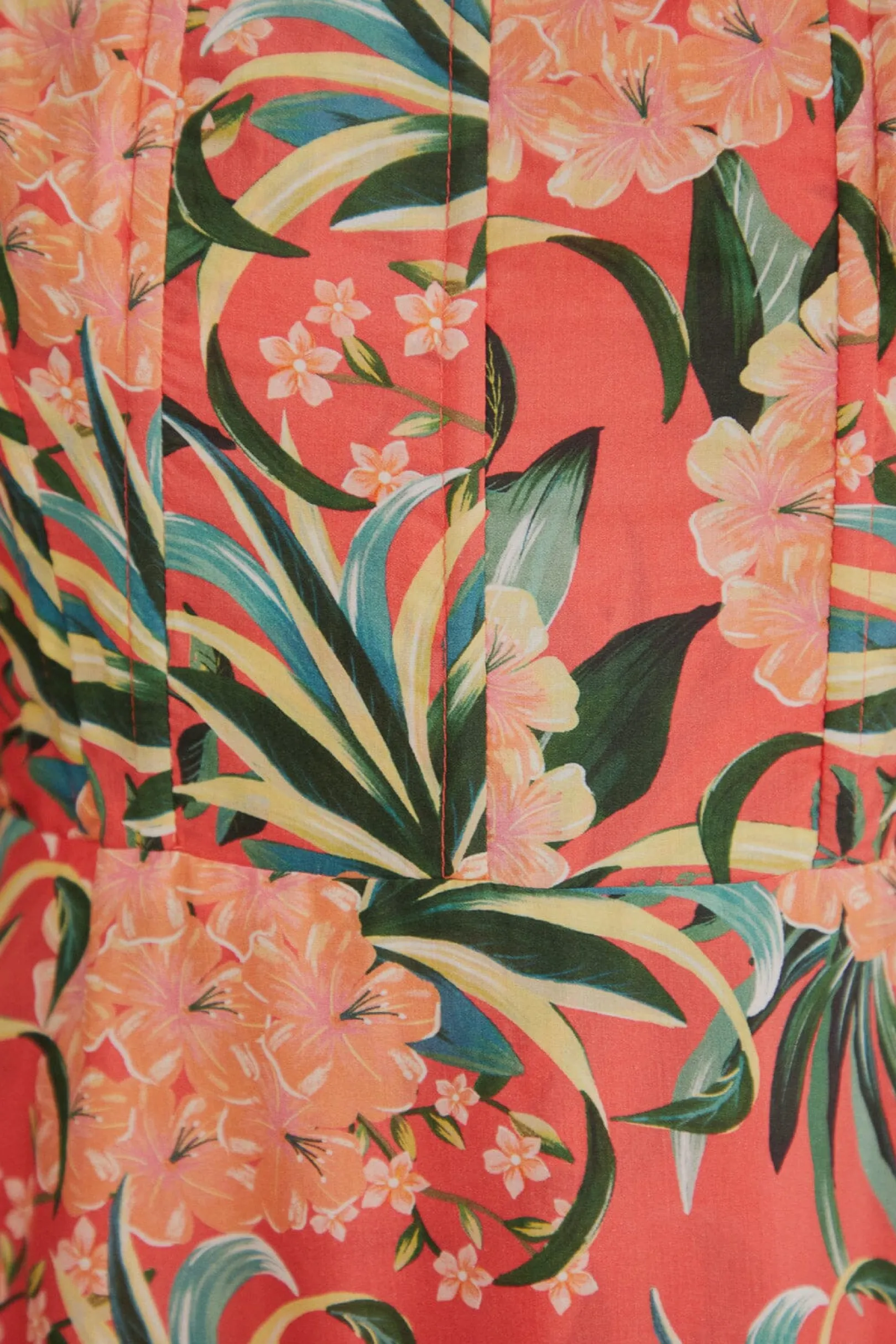 FARM Rio RED PINEAPPLE BLOOM CUT OUT MIDI DRESS Store