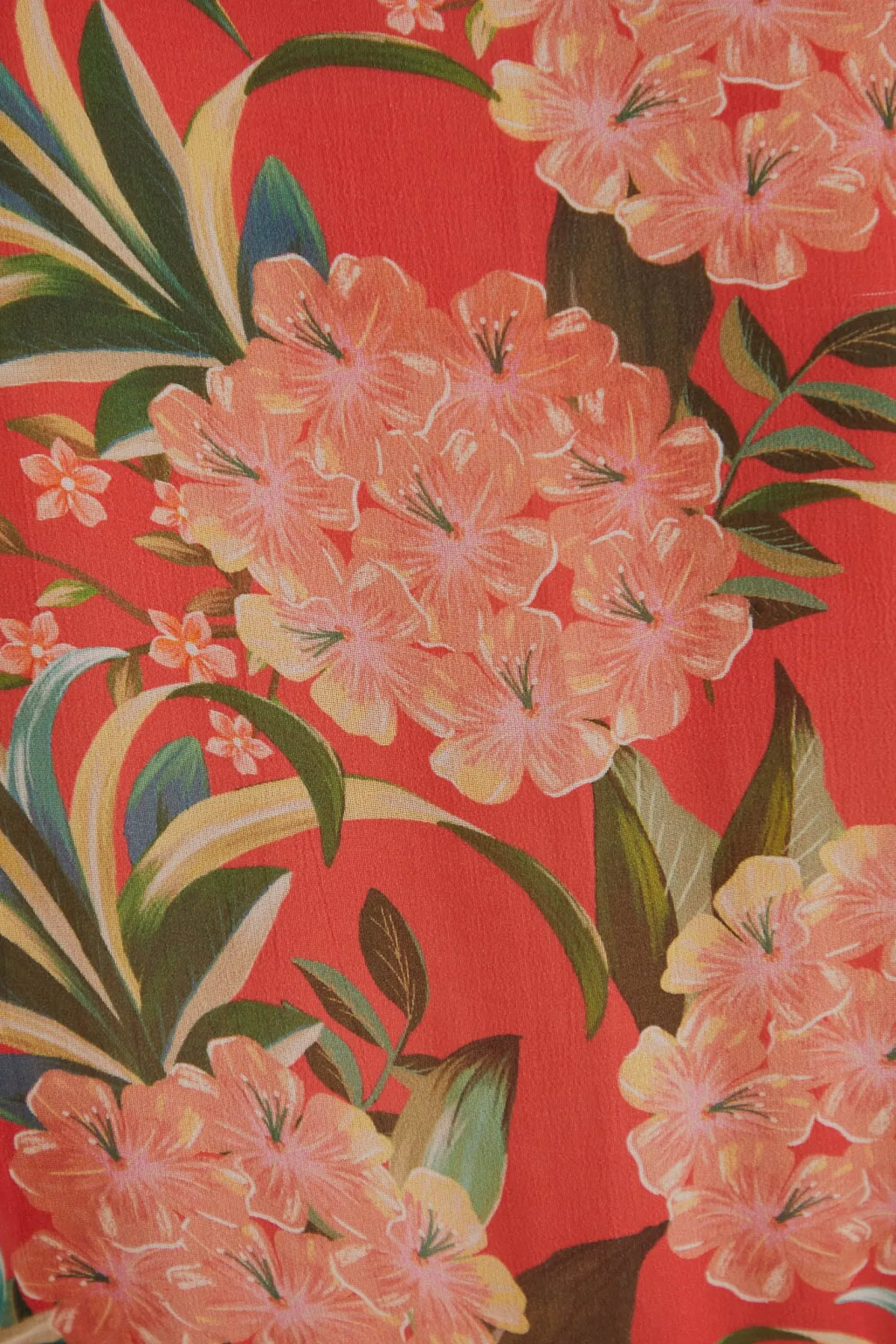 FARM Rio RED PINEAPPLE BLOOM V NECK MINI DRESS Clearance