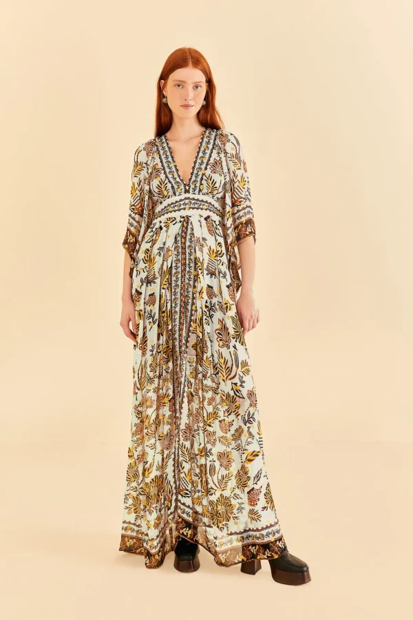 FARM Rio SILVER FLORAL TAPESTRY MAXI DRESS Online
