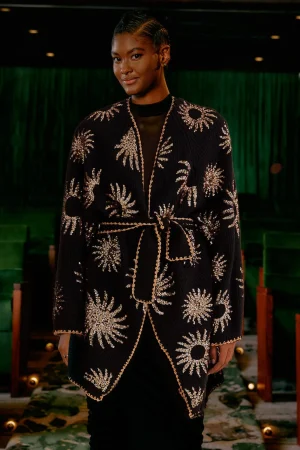 FARM Rio SUN SEQUIN EMBROIDERED KNIT CARDIGAN Flash Sale