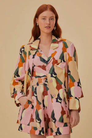FARM Rio THE KISS MULTICOLOR CUT OUT BLAZER Cheap