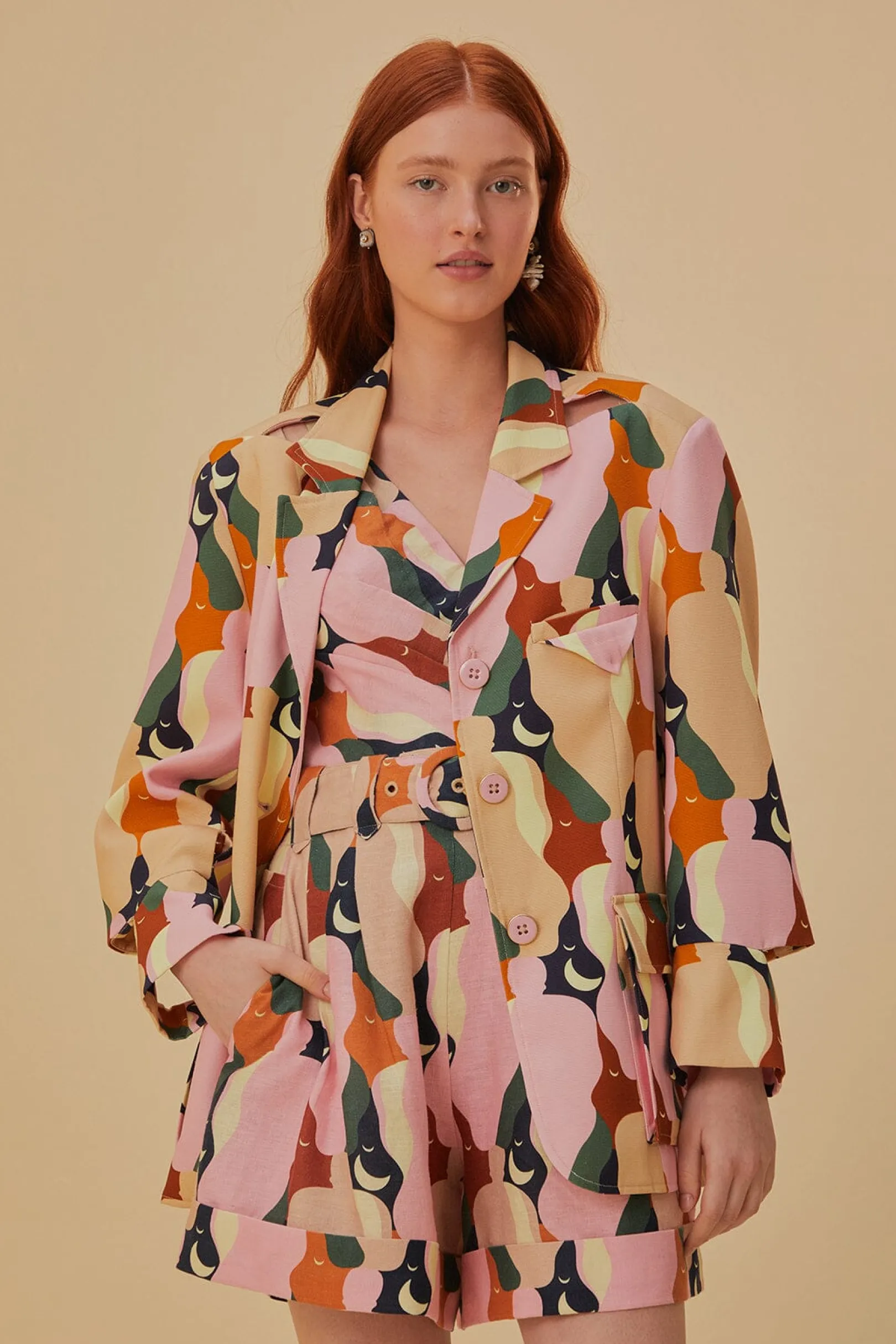 FARM Rio THE KISS MULTICOLOR CUT OUT BLAZER Cheap