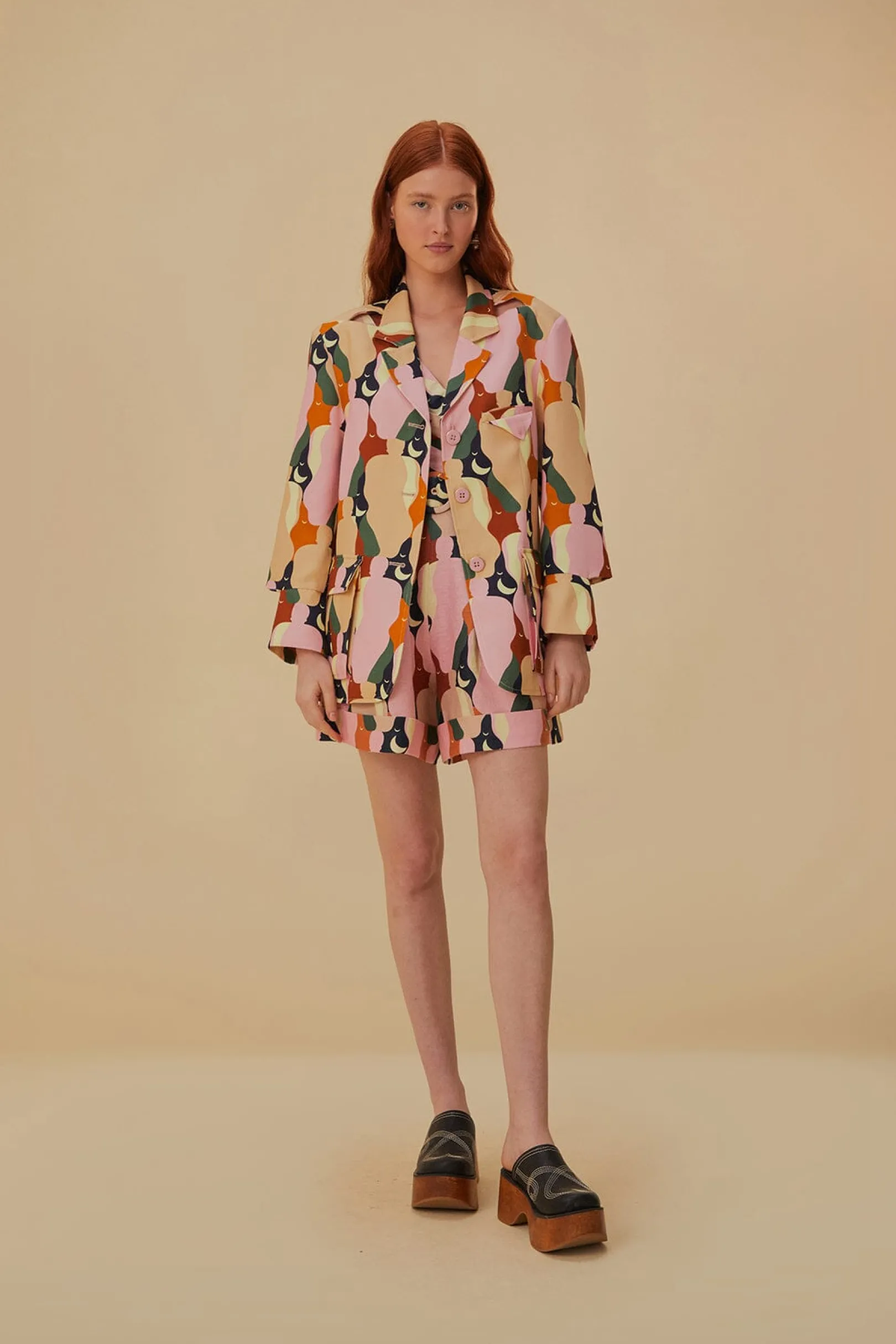 FARM Rio THE KISS MULTICOLOR CUT OUT BLAZER Cheap