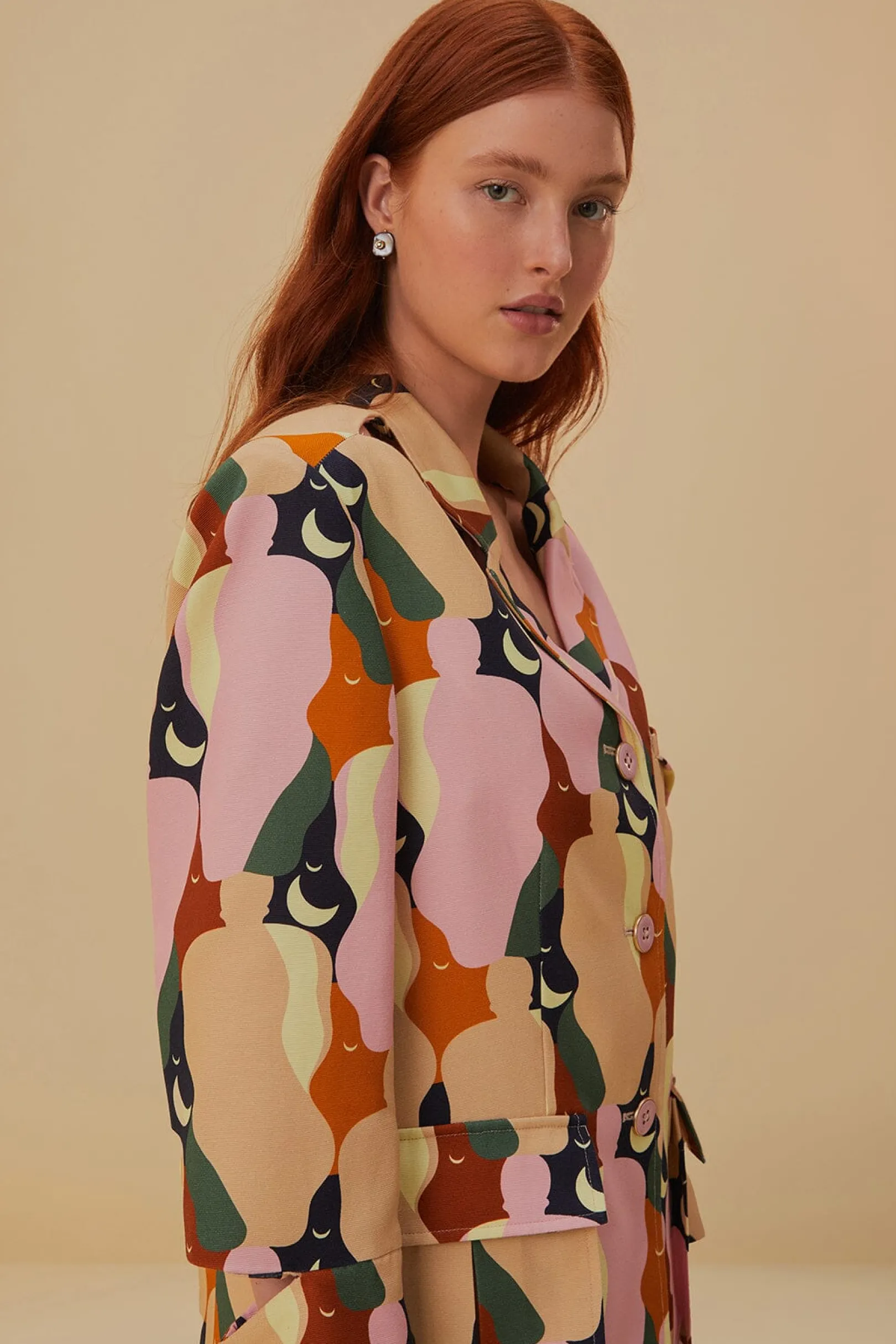 FARM Rio THE KISS MULTICOLOR CUT OUT BLAZER Cheap