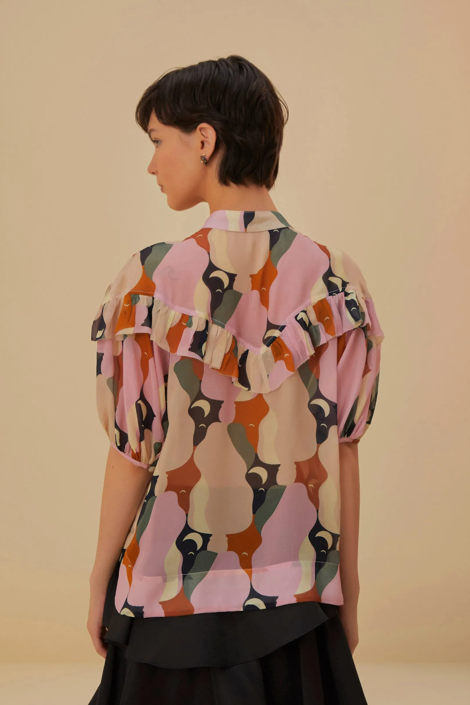 FARM Rio THE KISS MULTICOLOR SHORT SLEEVE BLOUSE Best Sale