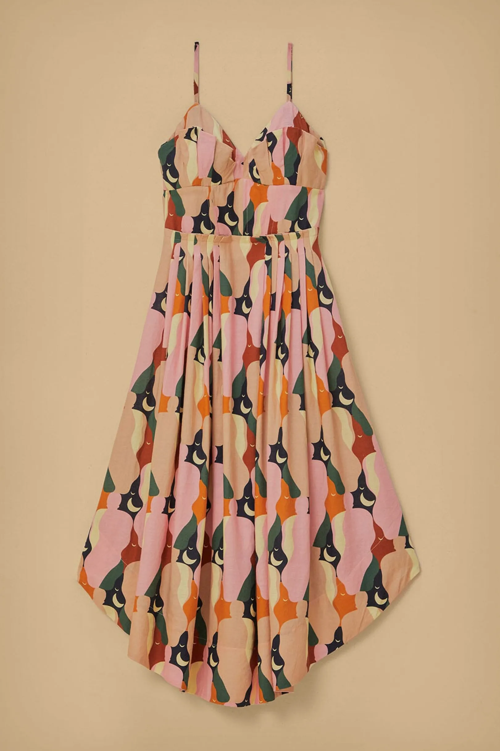 FARM Rio THE KISS MULTICOLOR SLEEVELESS MIDI DRESS Hot