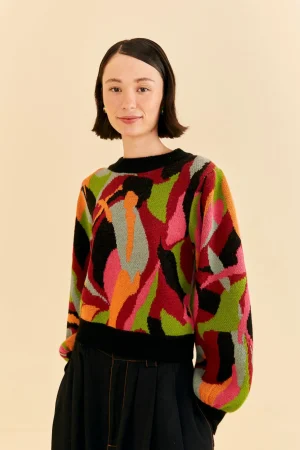FARM Rio THE MULTICOLOR DANCE KNIT SWEATER Cheap