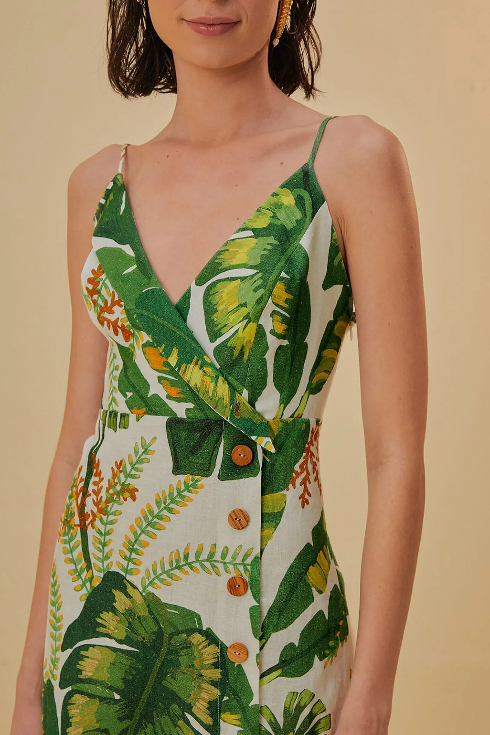 FARM Rio TROPICAL FOREST OFF-WHITE MINI DRESS Cheap