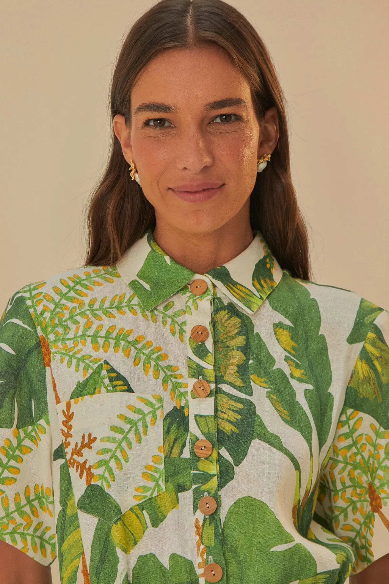 FARM Rio TROPICAL FOREST OFF-WHITE JUMPSUIT Flash Sale