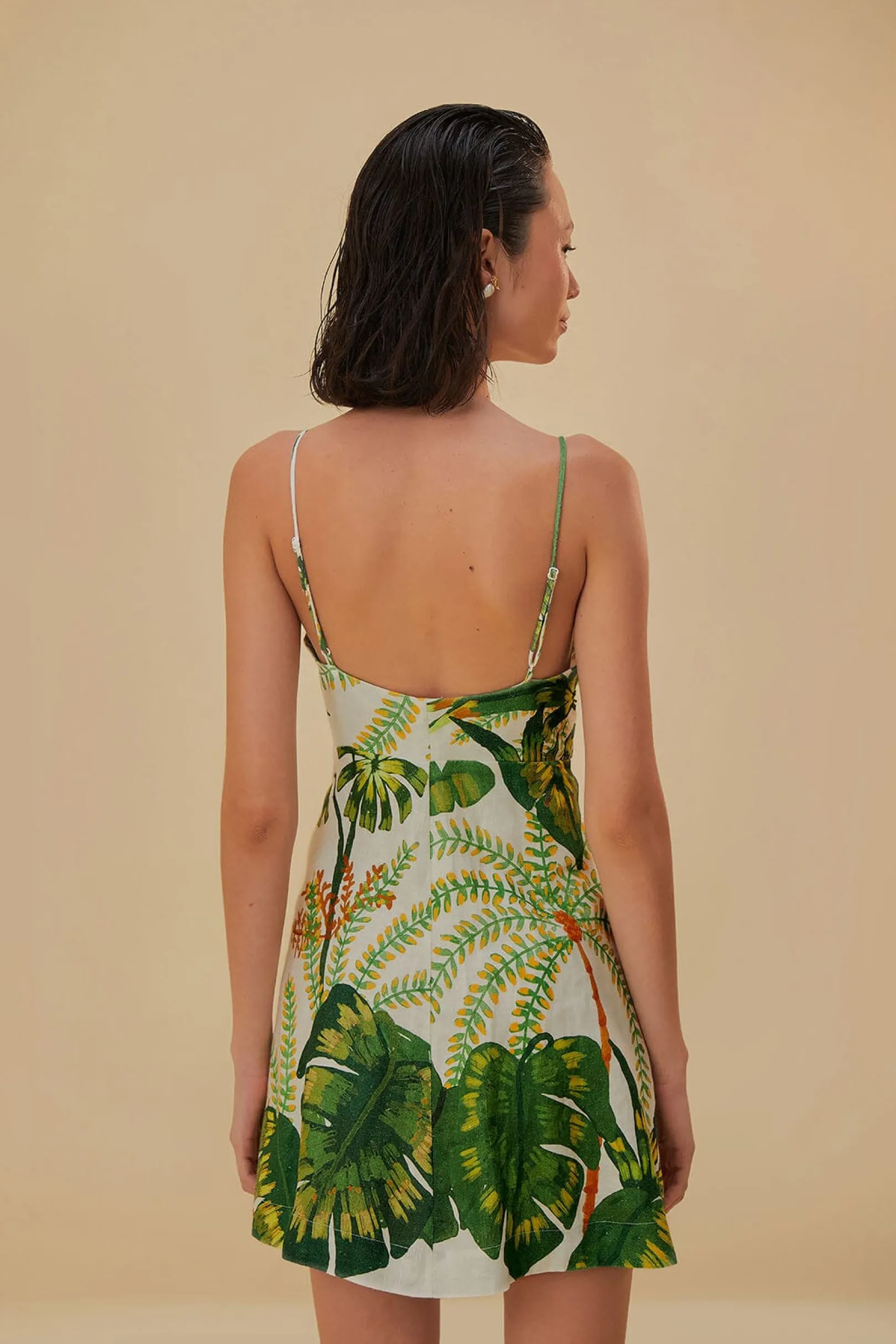 FARM Rio TROPICAL FOREST OFF-WHITE MINI DRESS Cheap
