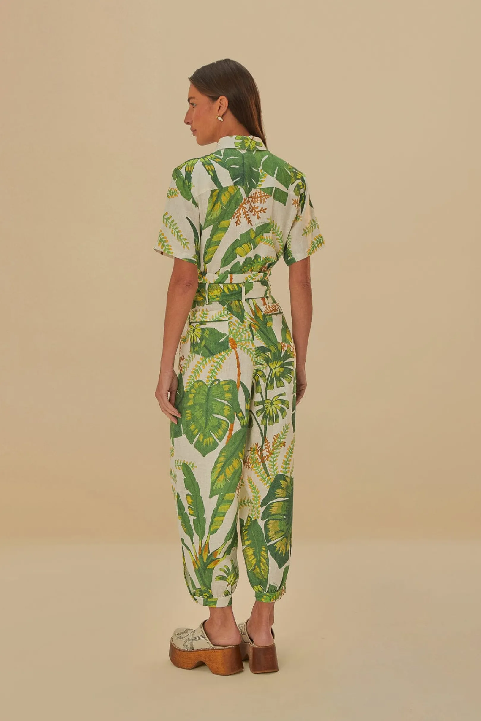 FARM Rio TROPICAL FOREST OFF-WHITE JUMPSUIT Flash Sale
