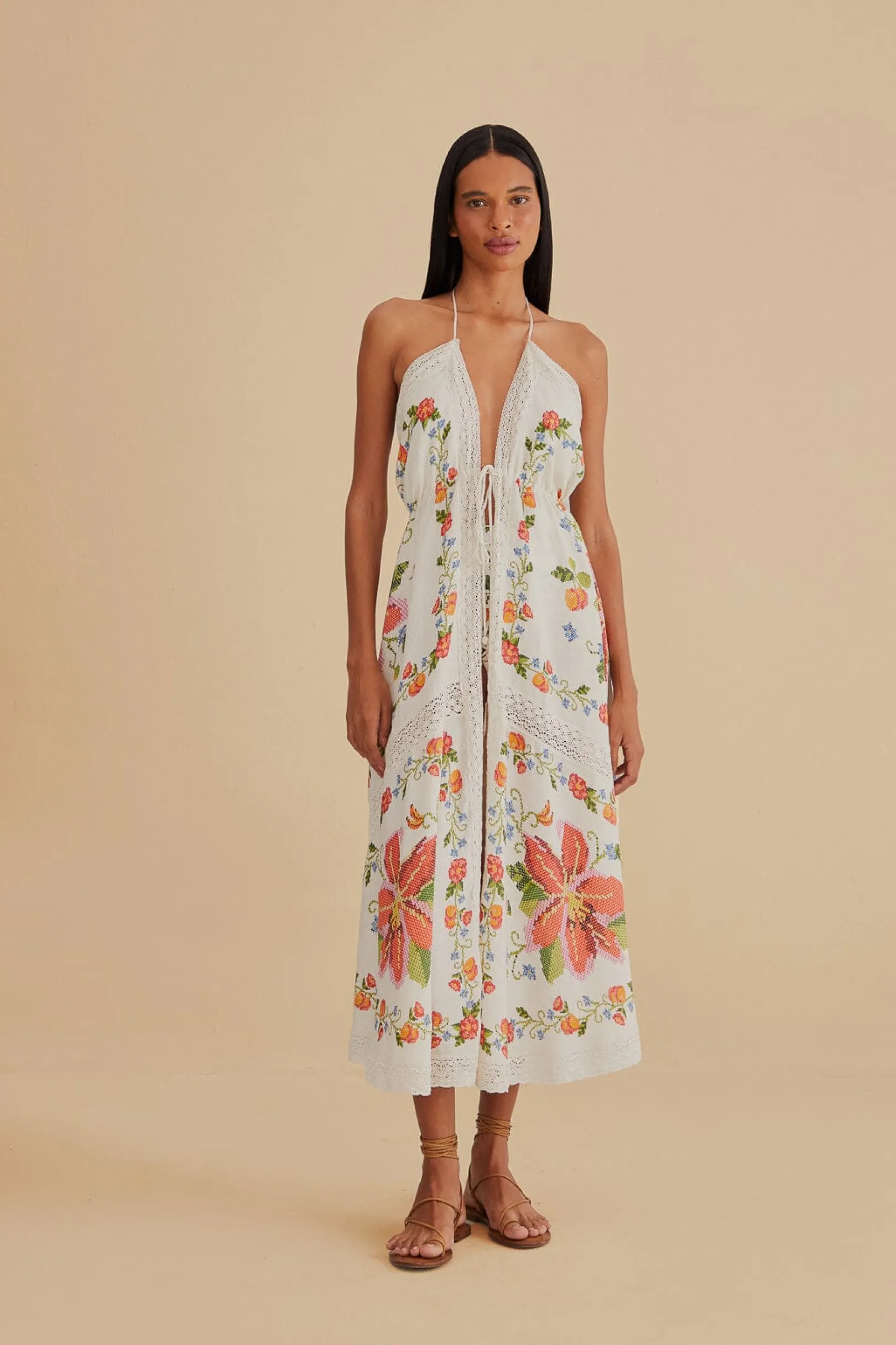 FARM Rio WHITE BANANA VITAMIN LACE COVER UP Shop
