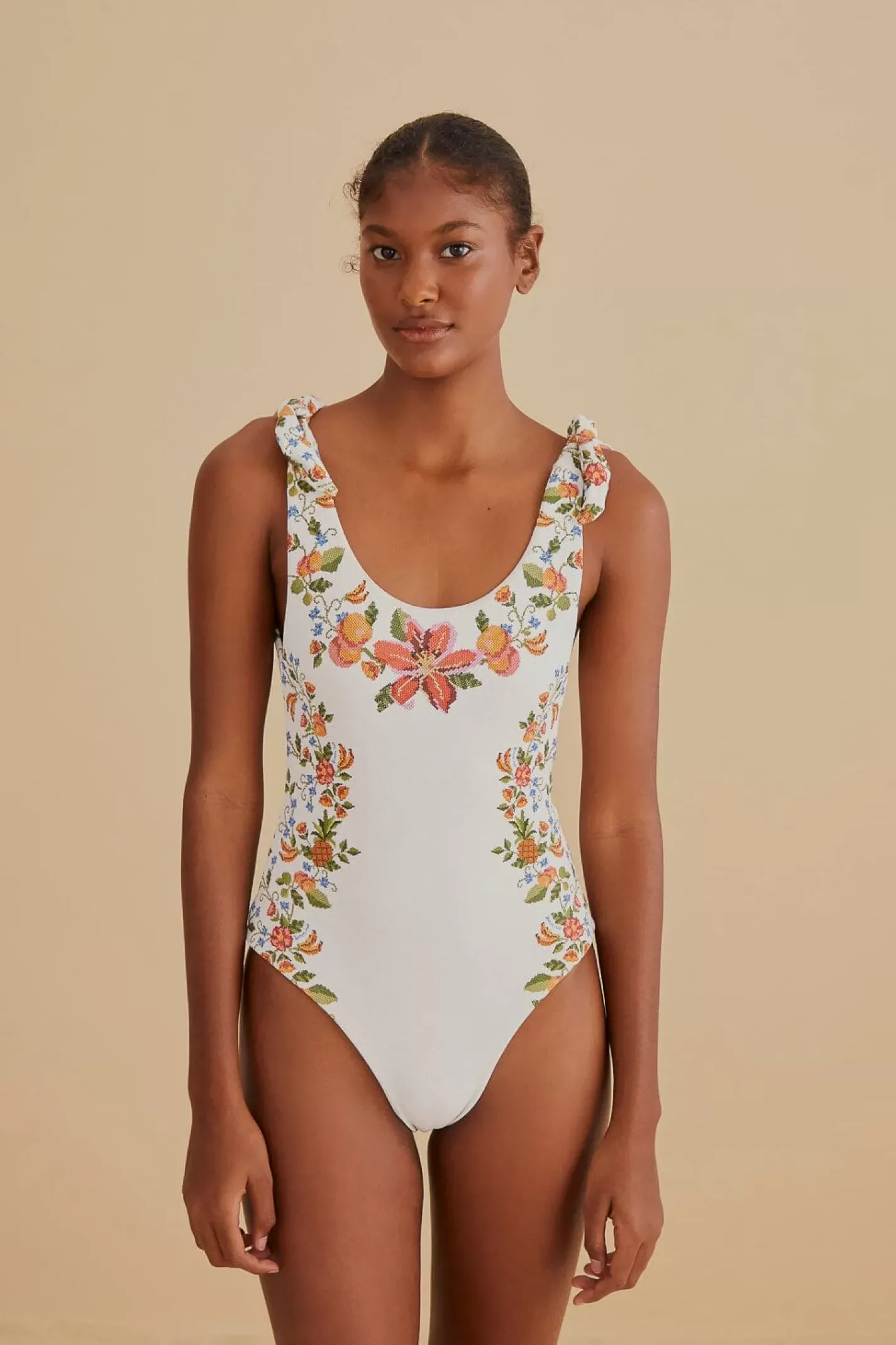 FARM Rio WHITE BANANA VITAMIN ONE PIECE SWIMSUIT Fashion