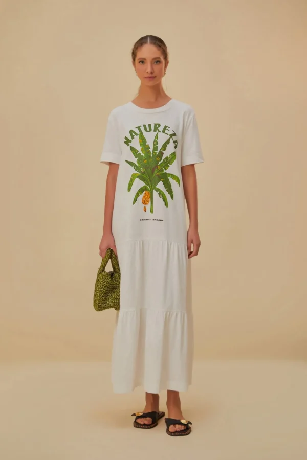 FARM Rio WHITE NATUREZA ORGANIC COTTON MAXI DRESS Shop