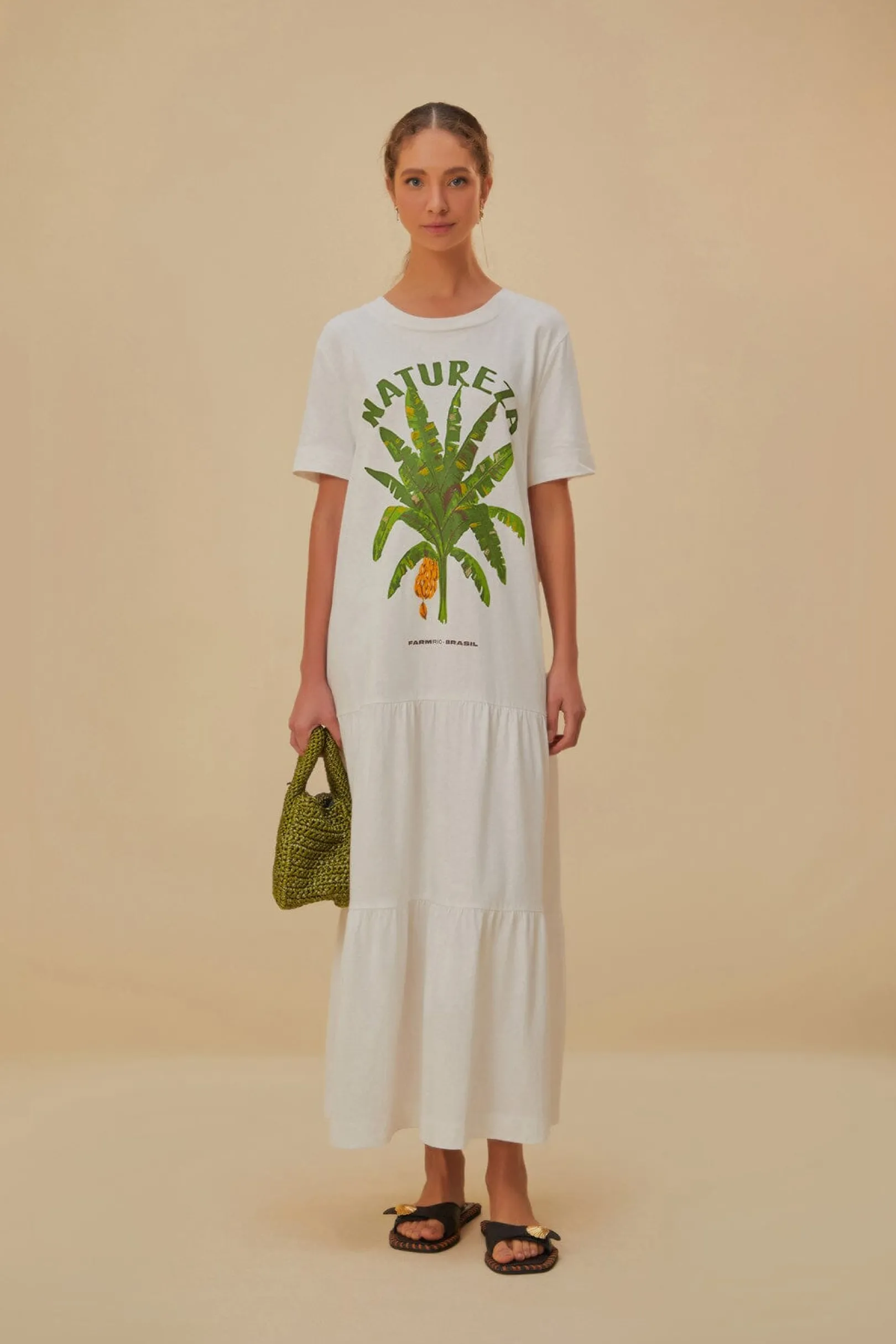 FARM Rio WHITE NATUREZA ORGANIC COTTON MAXI DRESS Shop