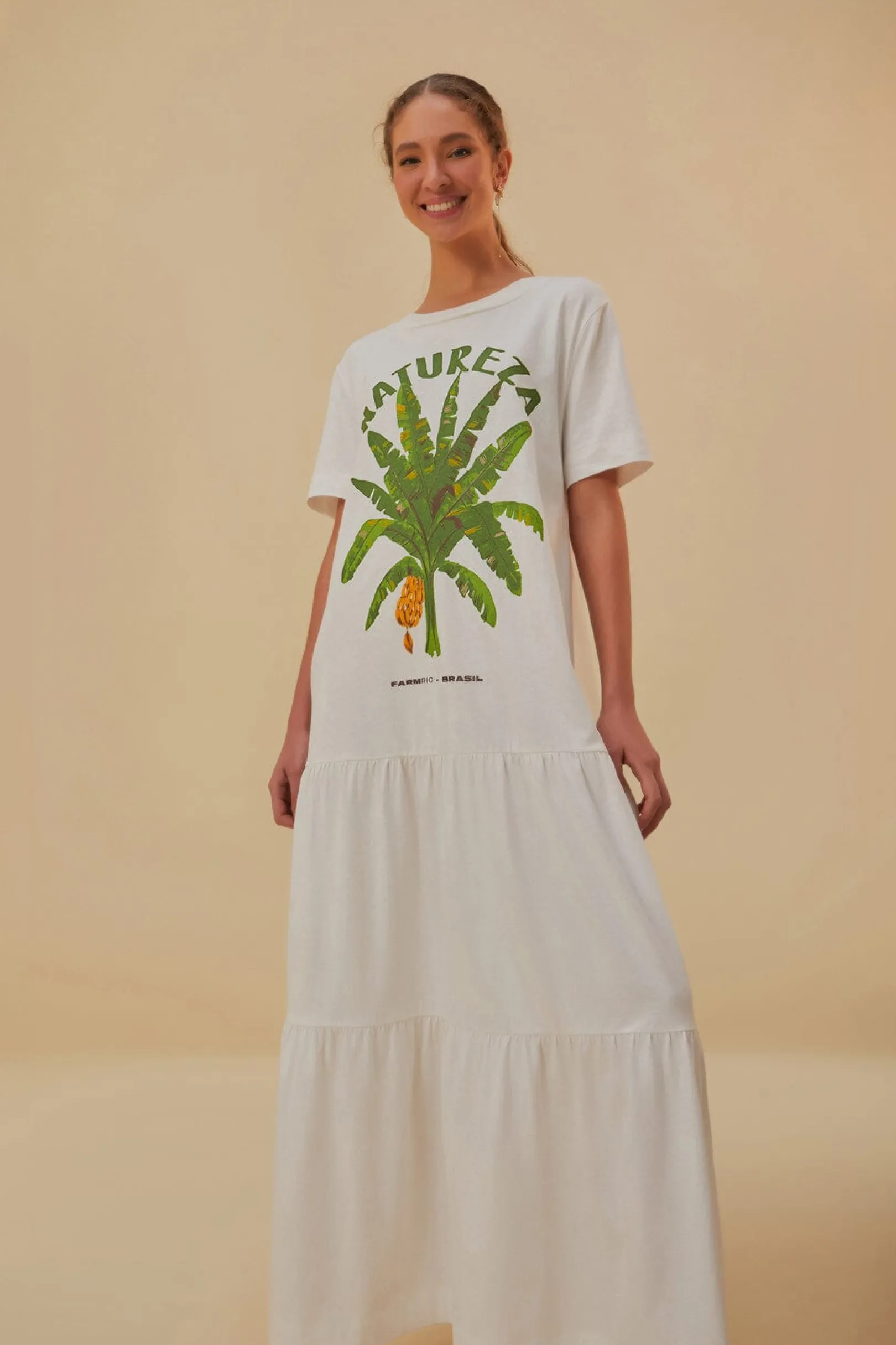 FARM Rio WHITE NATUREZA ORGANIC COTTON MAXI DRESS Shop