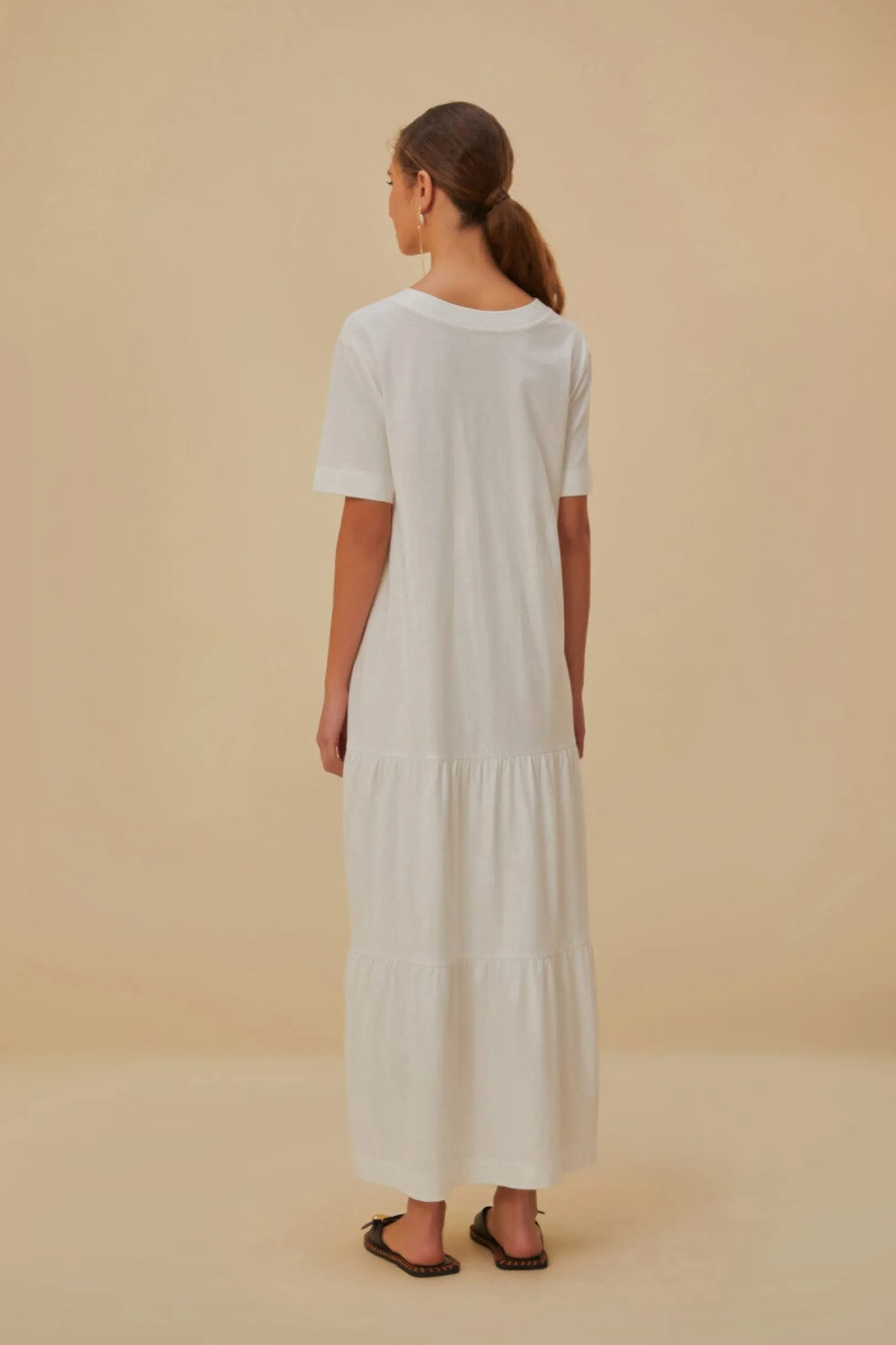 FARM Rio WHITE NATUREZA ORGANIC COTTON MAXI DRESS Shop